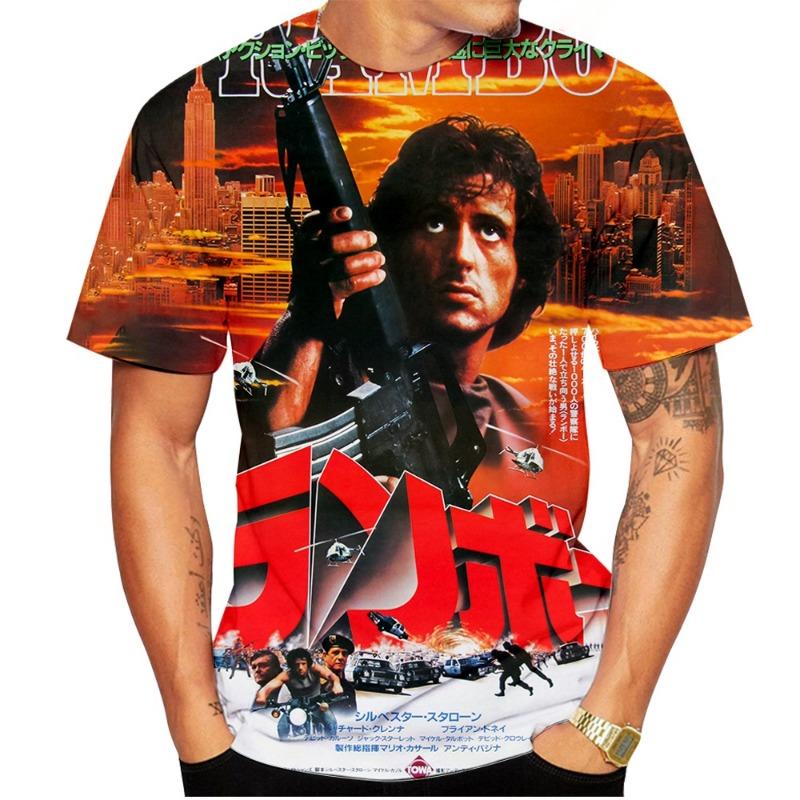 Summer popular hot blooded personality classic movie 3D printed casual round neck T-shirt S