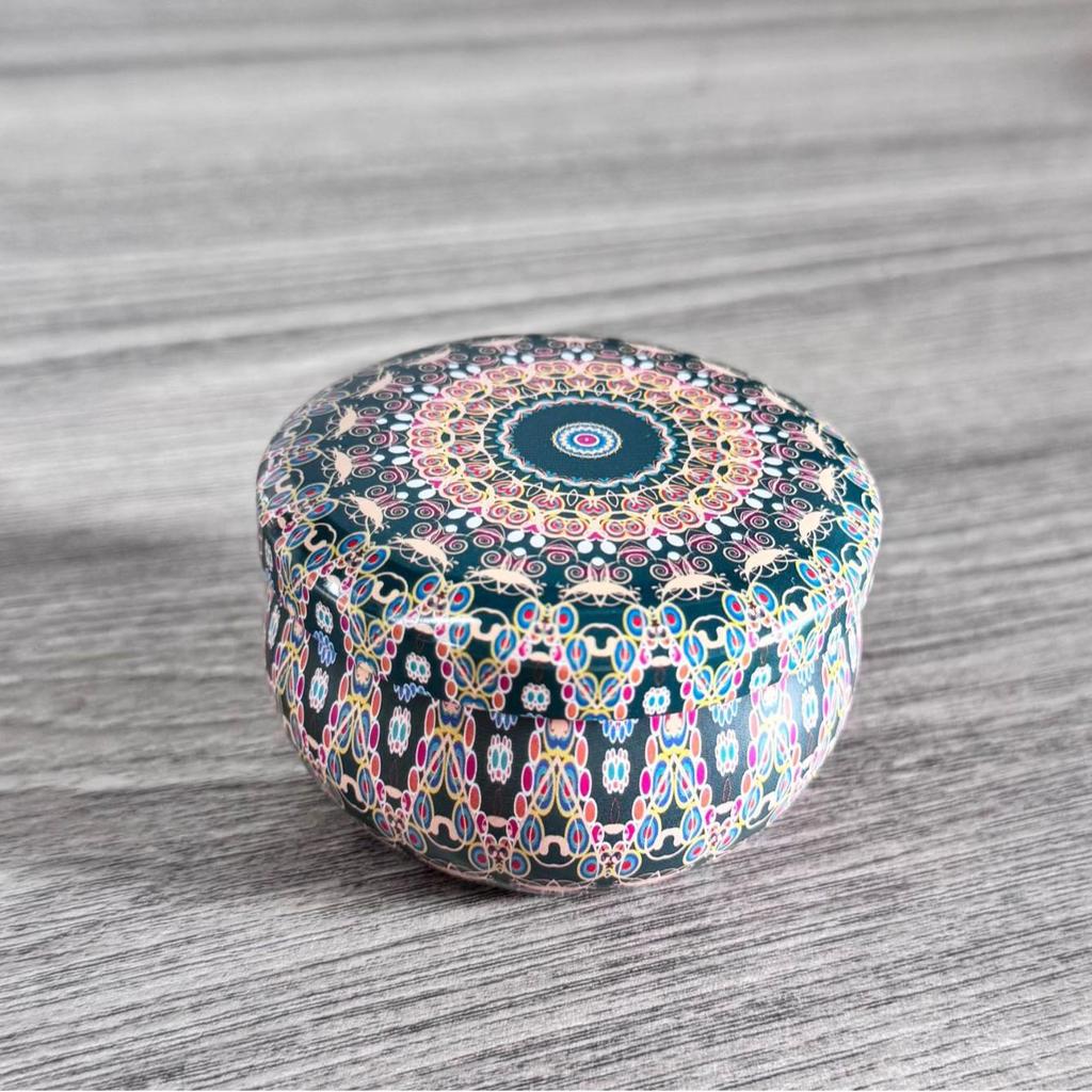 Cross-Border 2.2oz Scented Candle Tin - Candy Flower Tea Pear Design Gift Box
