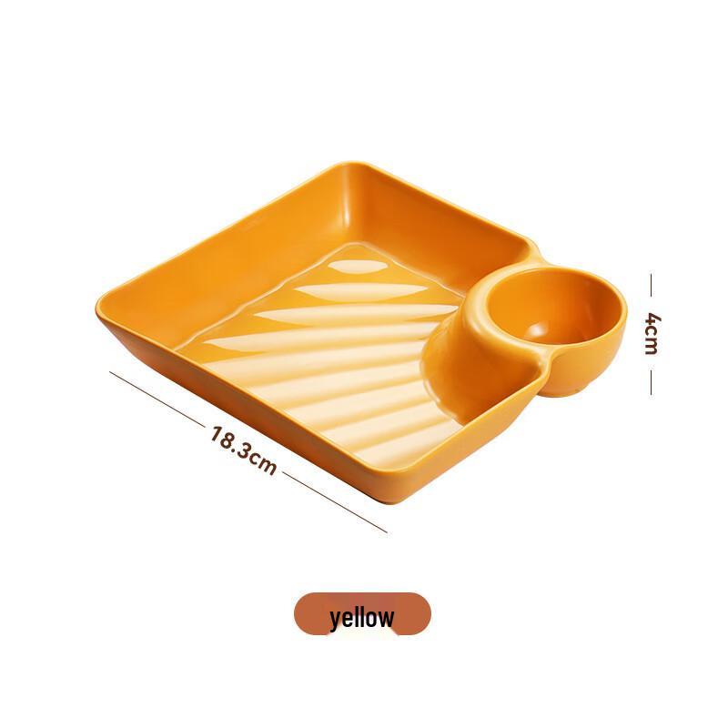 5-Piece Plastic Dumpling Plate Set with Vinegar Dish