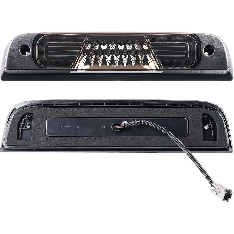 LED Third Brake Light Replacement for 2014-2018 Silverado Sierra 1500 2500HD 3500HD Smoked Lens High Mount 3rd Brake Light White Cargo Light Lamp