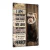 1pc Ferret Vintage Metal Tin Sign, I Am Your Friend, Wall Art Decor for Home Living Room Bar Pub Cafe Farm Room, 7.8 X 11.8 Inch