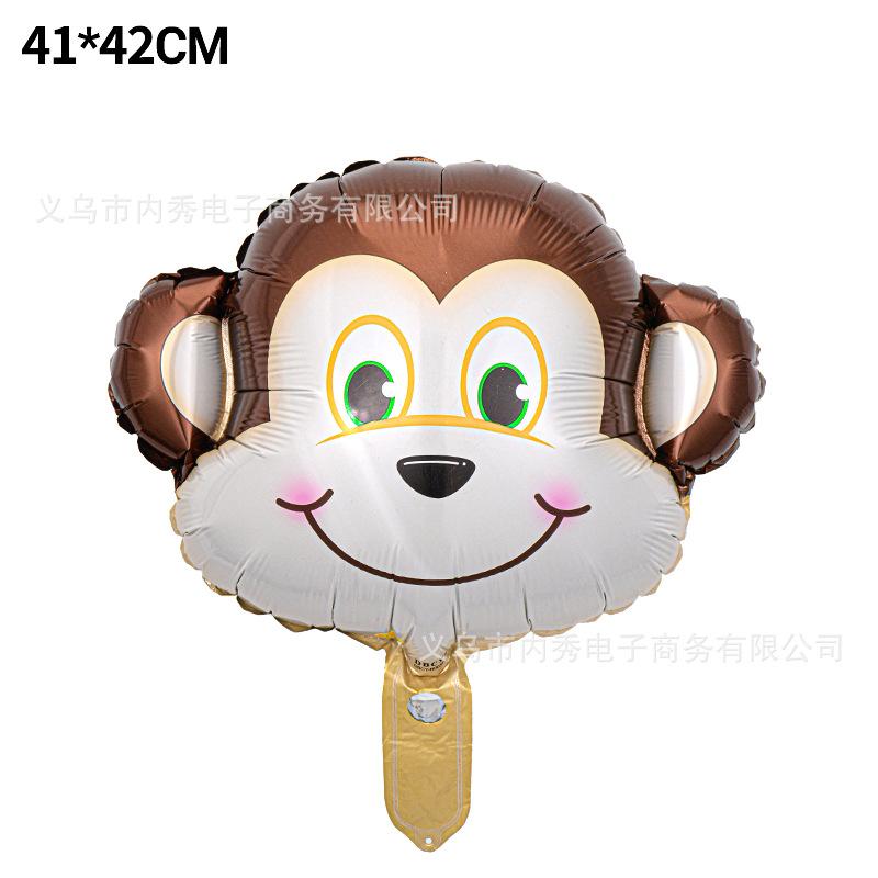 Animal Head Aluminum Film Balloon Birthday Party Decoration Arrangement Medium Lion Head Tiger Monkey Head Balloon