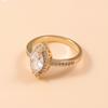 2026 Women's Marquise Cut Main Stone Ring with Micro-Paved Diamonds and Cross Band - Elegant High-End Jewelry