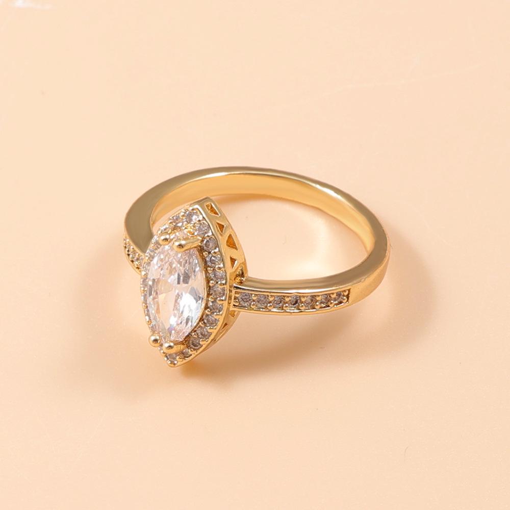 2026 Women's Marquise Cut Main Stone Ring with Micro-Paved Diamonds and Cross Band - Elegant High-End Jewelry