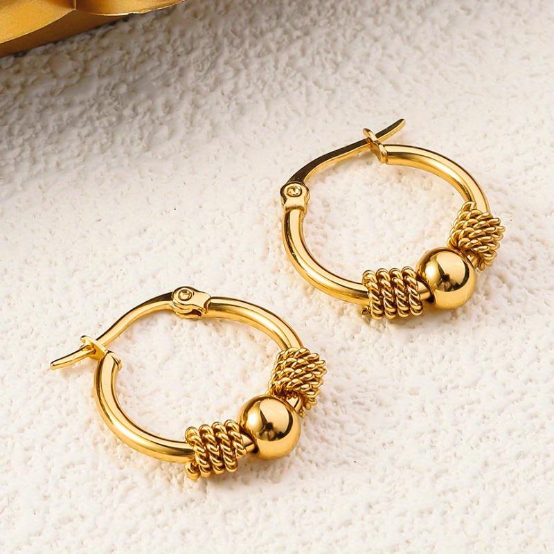 Stainless Steel Retro Elegant And Fashionable Earrings Suitable for Daily Wear Jewelry Accessories, Ideal Choice for Women'S Valentine'S Day Gifts