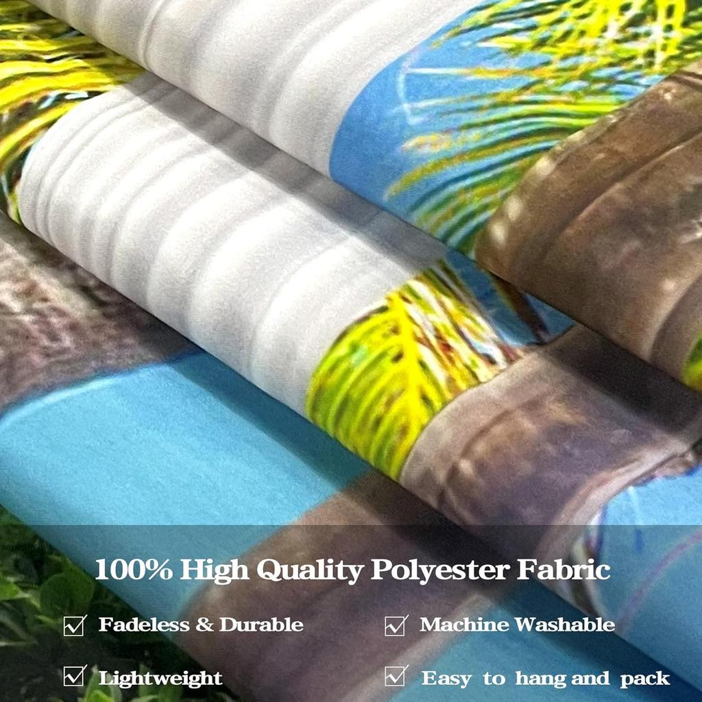 Beach Landscape Tapestry, Tropic Ocean Sea Island Palm Tree Seaside Tapestries For Living Room Summer Window Wall Hanging Island