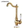 Brass gold bathroom basin sink faucet deck mounted Single handle hot and cold water mix tap Golden faucets Chrome