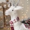 Gangheng White Reindeer Plush Doll Christmas Decorations for Home, Mall Window Display, and Tree Ornaments