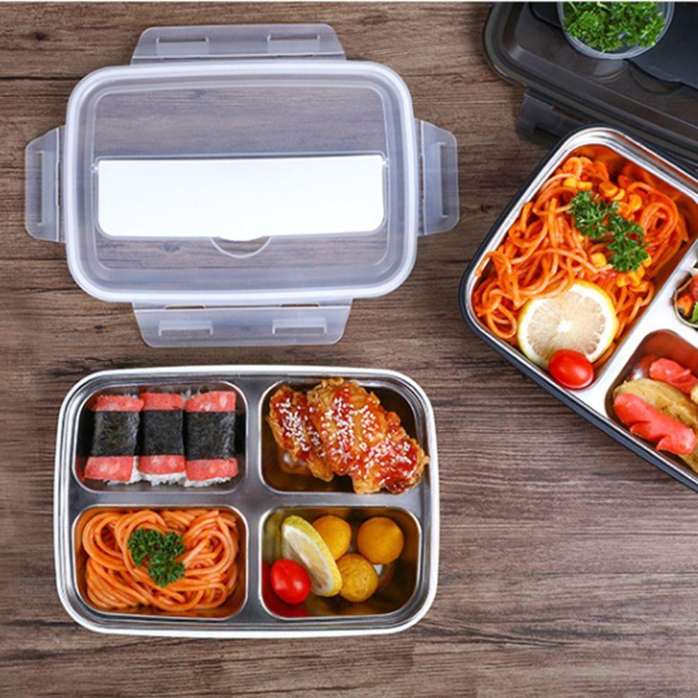 3/4 Grids Divides Food Container Sealed Lunch Container Portable Food Storage Crisper  Tableware