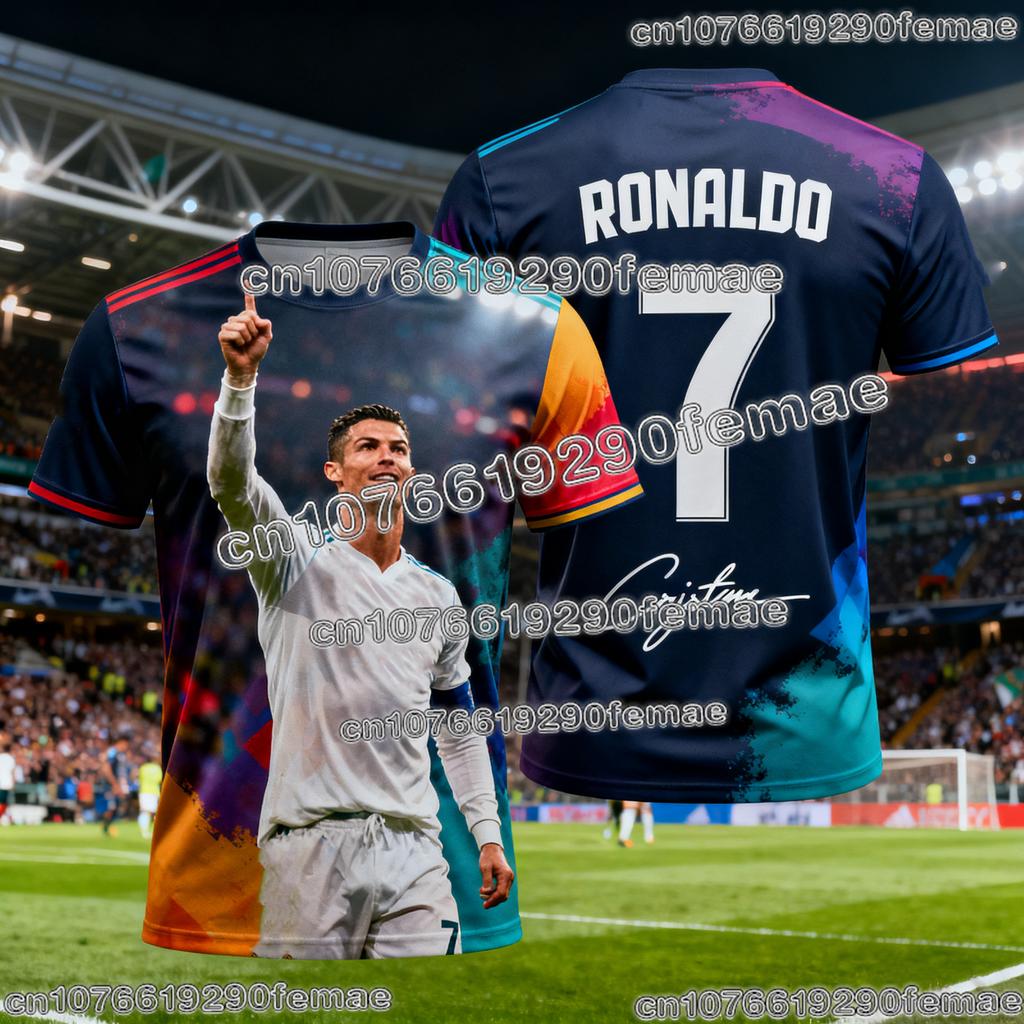 ChatGPT AI Ronaldo 7 Football Jersey Adults and Kids Soccer Training Tops Summer Fan Edition Comfortable Breathable Sportswear