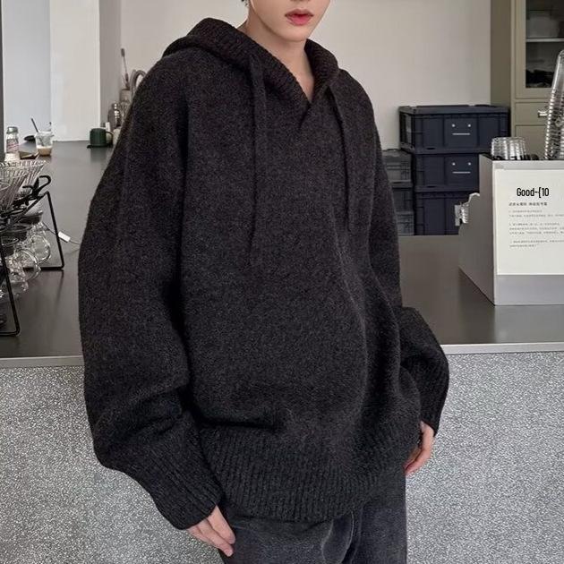 Men's American College Style Hoodie & Sweater Set - Autumn/Winter High-End Knitwear