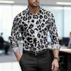 2026 Nuova Camicia da Uomo Personalità Retrò Stampa Leopardata Manica Lunga Business Slim Fit Tendenza Moda Top Casual da Uomo