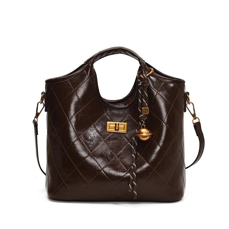 

Fashion Hand Carry Oil Wax Leather Small Square Bag Women s Trend Versatile Shoulder Bag Premium Women s Bag no pendant