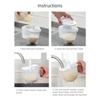 Plastic Grains Cleaner Washer with Handle Kitchen Rice Washing Bowl Strainer Rinser for Home Cooks with Beans Pastas
