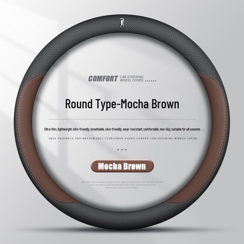 Ultra-Thin Genuine Leather Steering Wheel Cover for Besturn NAT B70, T77, T90, T50, Yueyi