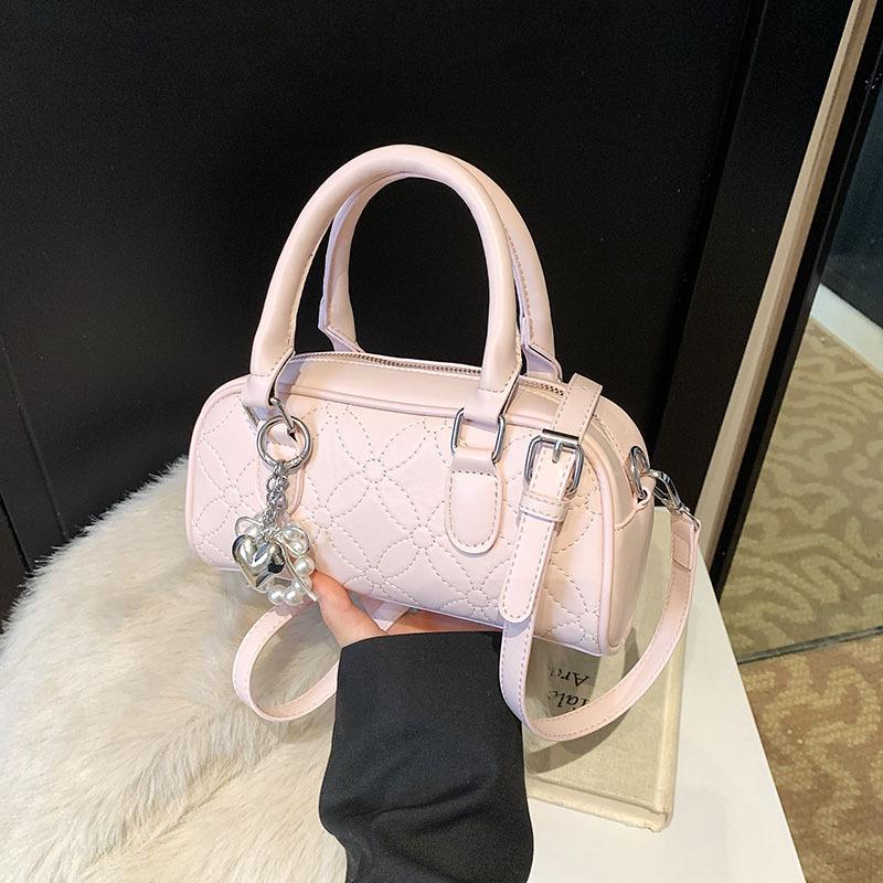 2025 new women's bag versatile single shoulder oblique span women's bag embroidered rhombus small bag shell bag