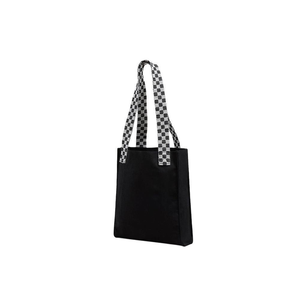Vans Iconic Checkerboard Pattern Cotton Tote Bag Unisex Tote Bags Black VN000GG2BLK