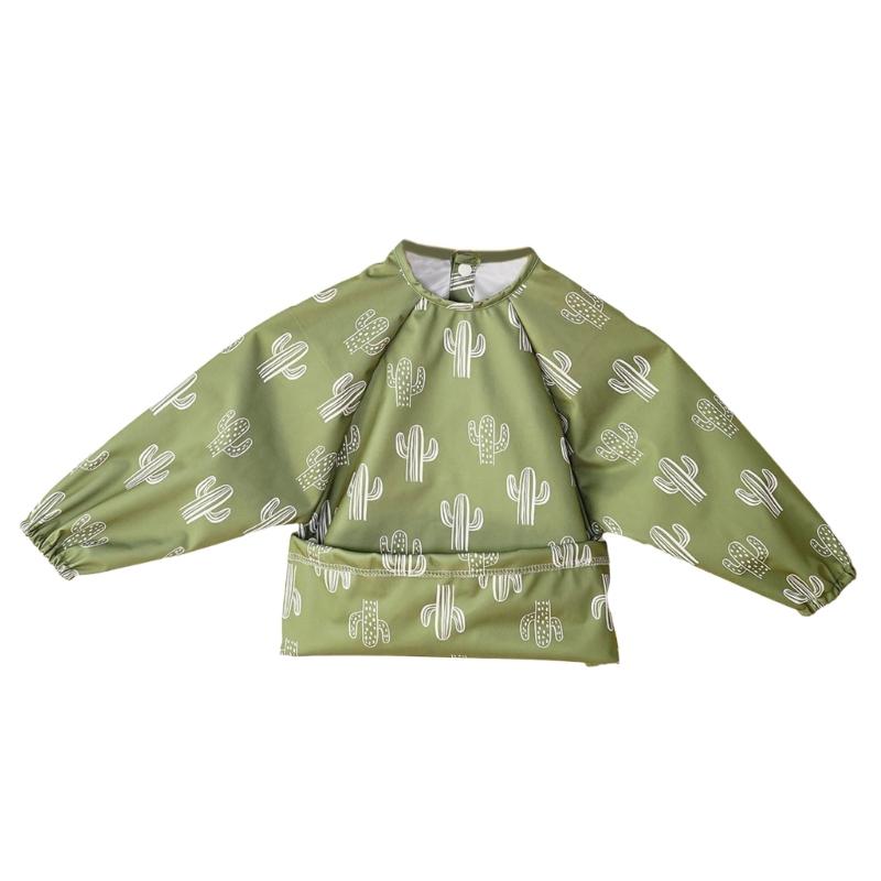 

Baby Coverall Bib Infant Mess Proof Bib Feeding Apron Bib for Toddlers Newborn Long Sleeve Weaning Bib