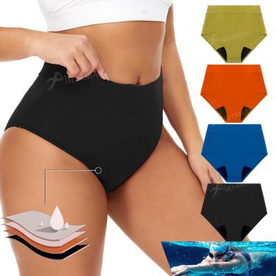 Cuecas de Banho Femininas à Prova de Vazamentos: Calcinhas Menstruais de Quatro Camadas para Esporte