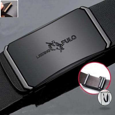 Cintura da uomo nuova in pelle nera con fibbia automatica di alta qualità