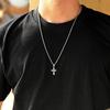 Vnox Stainless Steel Cross Pendant Necklace, 17x26mm Cross Pendant with Twisted Chain Religious Faith Jewelry Gift for Women Men