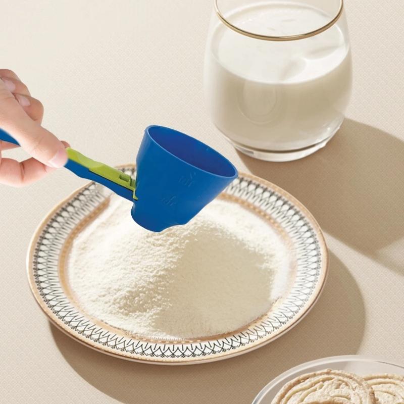 2Pcs Falling Coffee Scoop Funnel Plastic Reusable Sliding Scoop Funnel 2 In 1 Sliding Design Protein Powder Scoop Kitchen Gadget