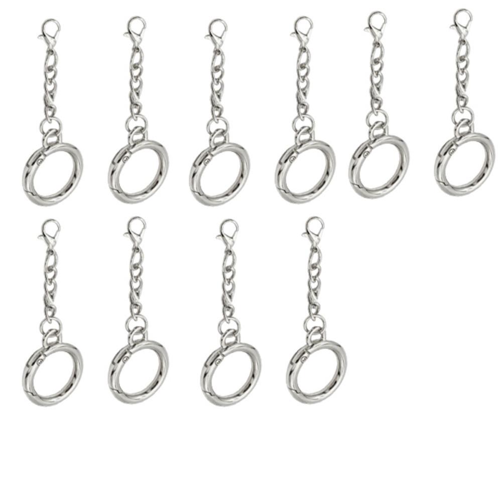 

10Pcs Mirror Polish Lobster Claw Clasps Keychain Clip 25mm Keyring Split Ring DIY Key Chains Style C