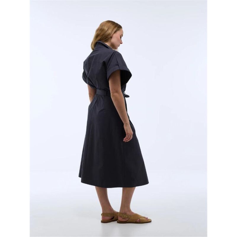 Real Foreign Trade Surplus Order German Woven Cotton Official Website Summer Xinkun Women Waist Hugging Shirts Single-Breasted Dress