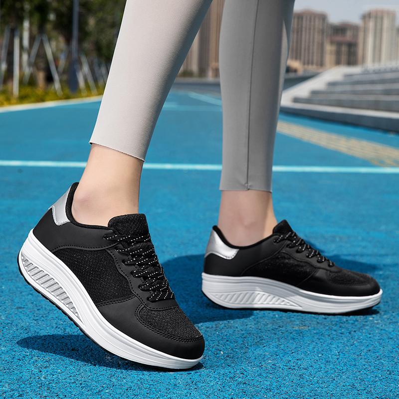 TUINANLE Pantofi albi pentru cupluri, pantofi casual cu platformă, confortabili, adidași ușori pentru mers pe jos, pantofi tenis pentru femei