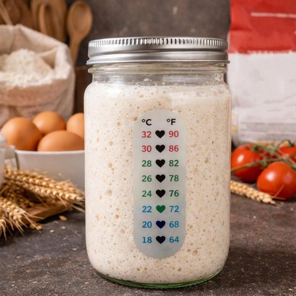 Instant-Read Fermentation Jar Thermometer Patch Heart Change Color Thermometer  Coffee Cup