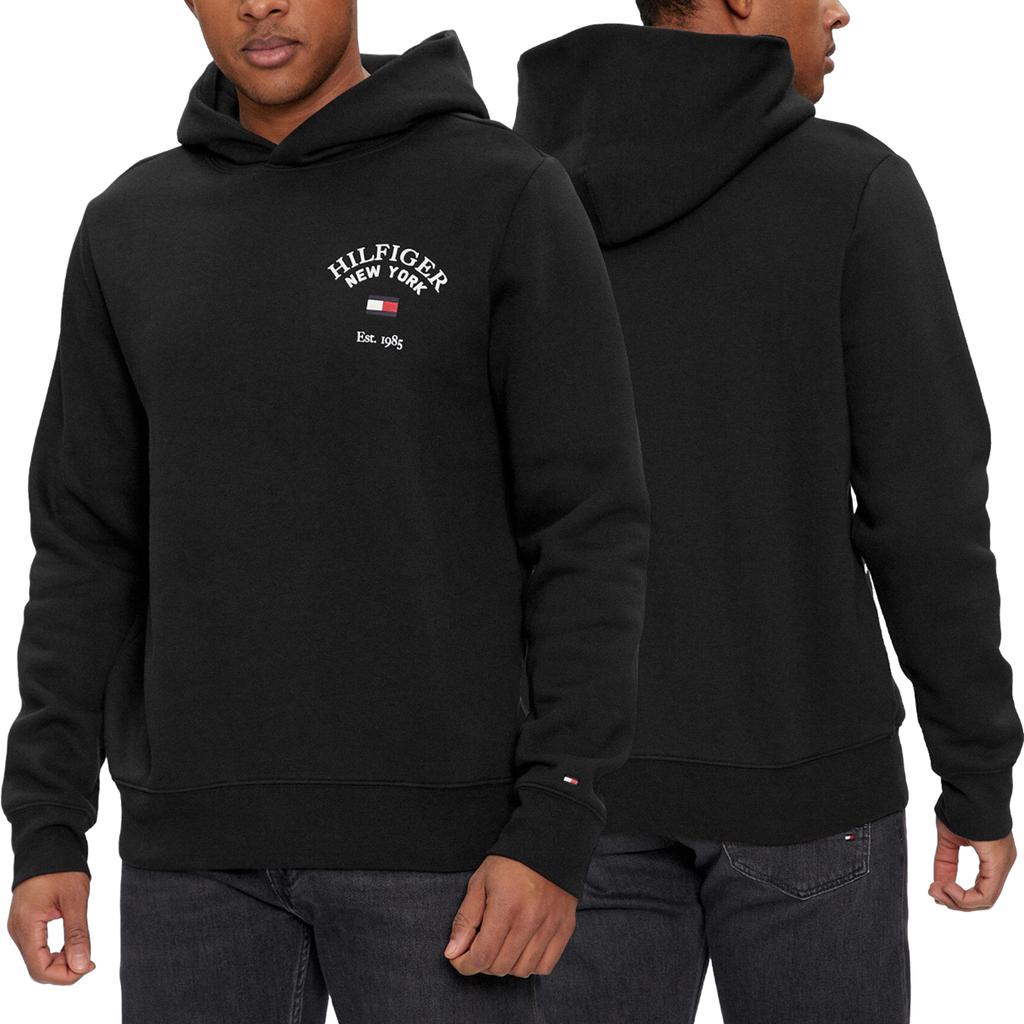 Tommy Hilfiger Men' Black Kangaroo Sweatshirt Mw0Mw33641-Bds