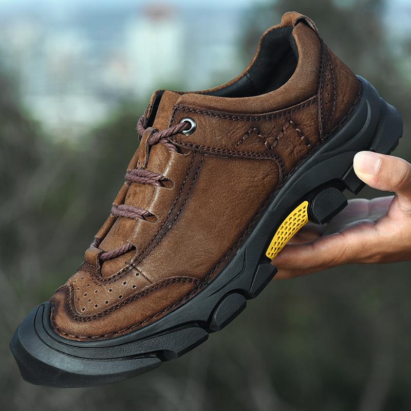 

Мужская обувь из натуральной кожи, повседневная обувь, оксфорды на шнуровке, весна-осень, кроссовки для походов, мужская обувь на открытом воздухе Zapatos De Hombre 11 коричневый