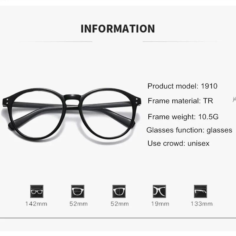 Fashion Round Leopard Short-sighted Eyeglasses Women's Trendy Transparent Computer Glasses Anti-blue Optical Spectacle Eyewear