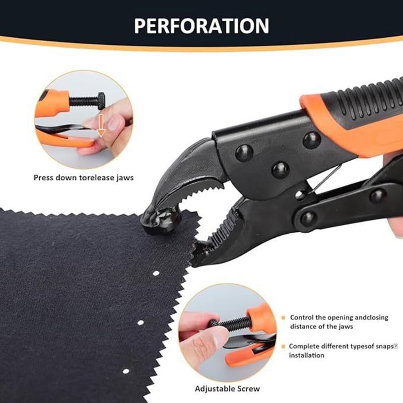 Snap Fastener Tool Set Snap Fastener Pliers Adjustable Snap Setter Snap Install Tool Pliers for Replacing Tarps