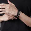 Leather Handwoven Bracelet, Genuine Leather Woven Multi-layer Men's Leather Bracelet, Retro Stainless Steel Leather Rope