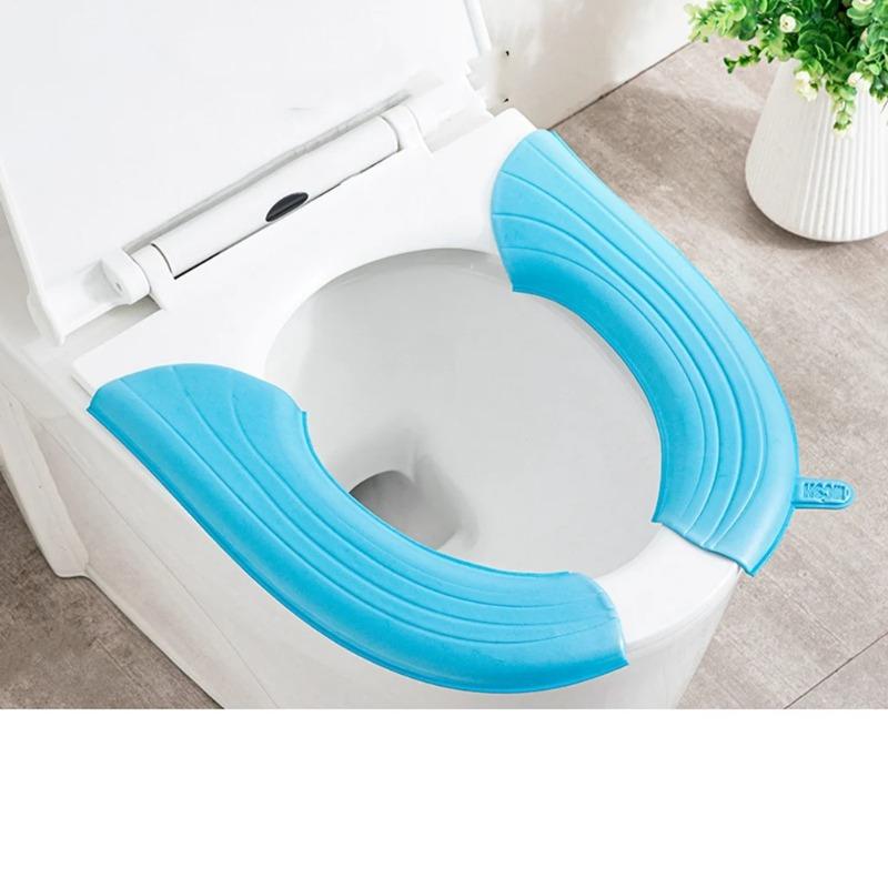 1Pc/set Waterproof Toilet Seat Cover Closestool Mat Washable Bathroom Accessories Pure Color Soft Toilet Seat Cushion Universal