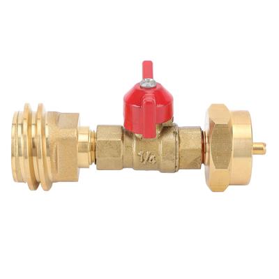 Gas Tank Adapter with Valve Convert CGA600 To QCC1 Male POL Female Thread Quick Converter for 1lb