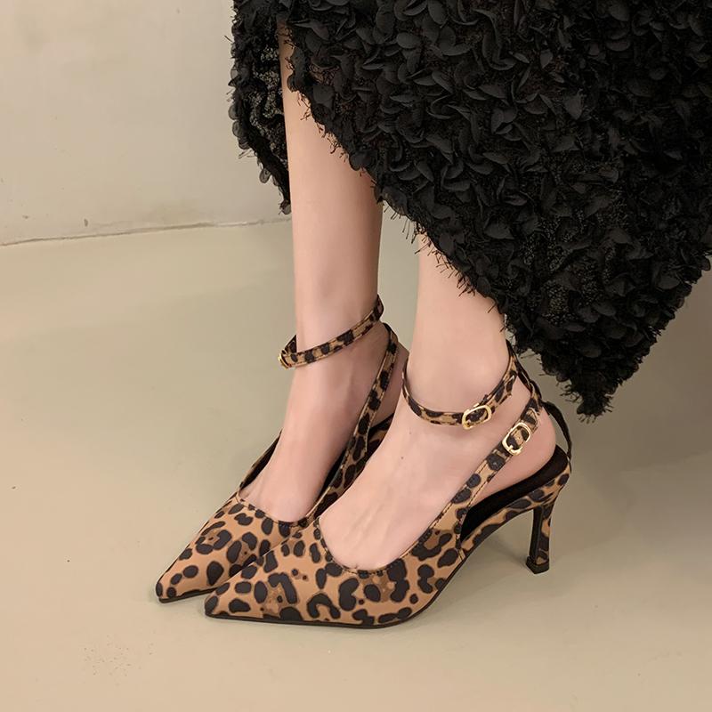 Fashion New Style Popular Spring Designer Pointed Toe Women Pumps Wedges High Heels Female Party Prom Slingback Shoes Zapatos De Mujer
