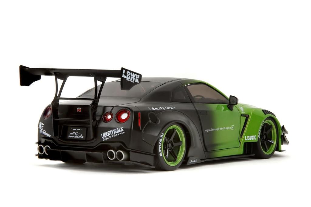 Kyosho Jada Toys PINK SLIP Series Scale Nissan Liberty Walk Finished Model JADA35724 1/18 GT-R (R35) Green/Black