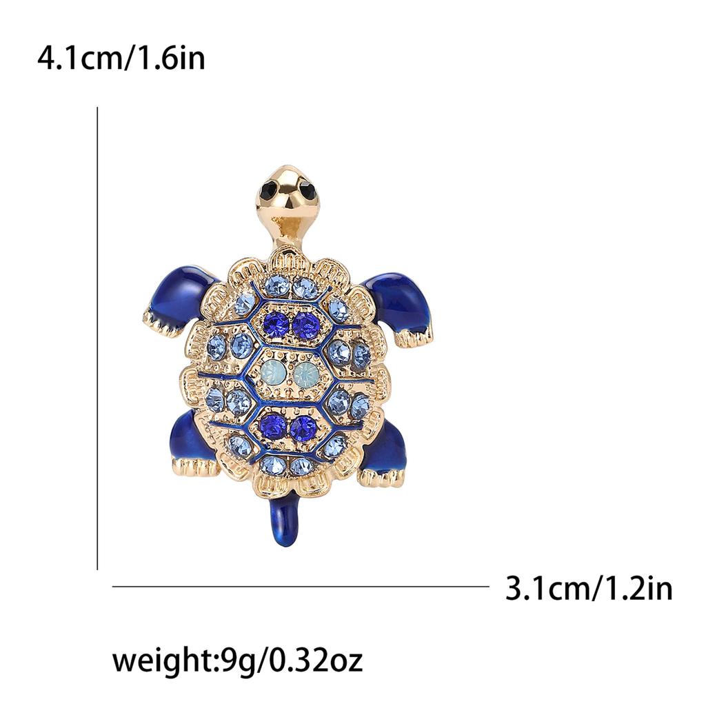 Vintage Rhinestone Cute Cartoon Turtle Brooch, Men's and Women's Clothing Accessories Brooch Pendant Party Jewelry Gifts