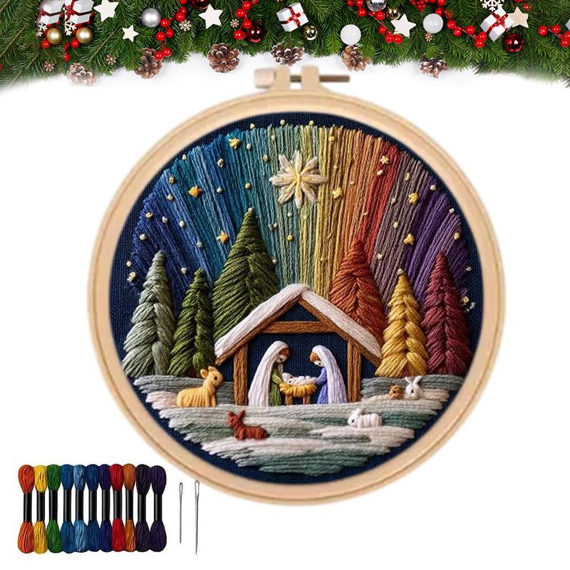DIY Julkrubba Broderisats – Brodera Den Heliga Berättelsen, Jul DIY Broderidockset, Komplett Julkrubba Kit