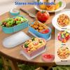 Portable Dual-Compartment Sauce Container Food Grade Silicone Sealed Large Capacity Condiment Box with Lid for Storage and Freshness
