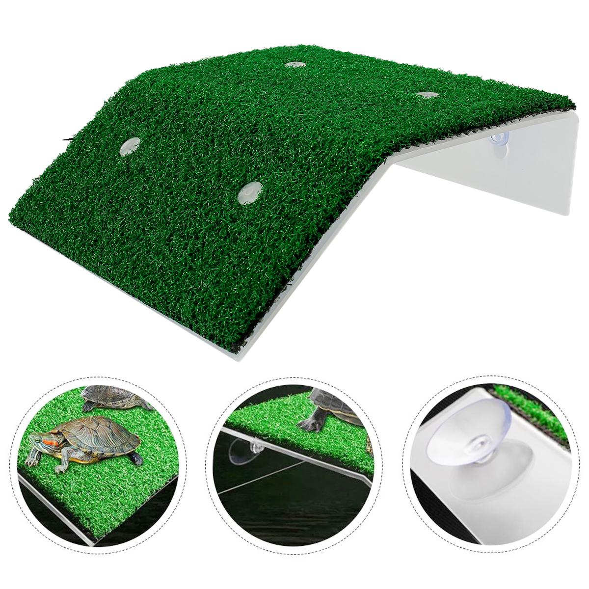 

Аквариумная черепаха, платформа для лазания, имитация аквариума, лужайка, терраса для отдыха черепахи, присоска, плавающая черепаха, пандус, лестница 20x20x5.5cm зелёный