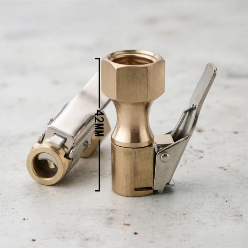 Air Chuck 1/4 Inch Heavy Duty Open Flow Straight Lock On Tire Chuck With Clip For Inflator Gauge Compressor Accessories