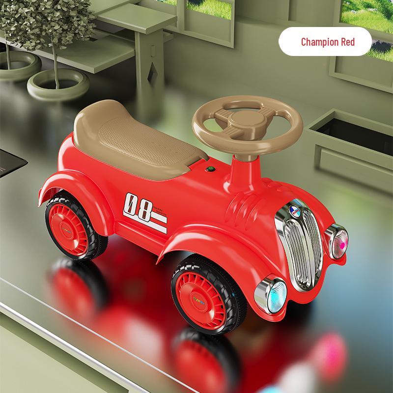 Balance Scooter im Vintage-Stil für Kinder von 1-3 Jahren - Wackel-Spielzeugauto für Kleinkinder
