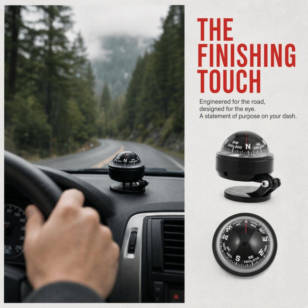 Black Guide Ball Portable Dashboard Compass Magnetic Heading Indicator  Vehicle Navigation