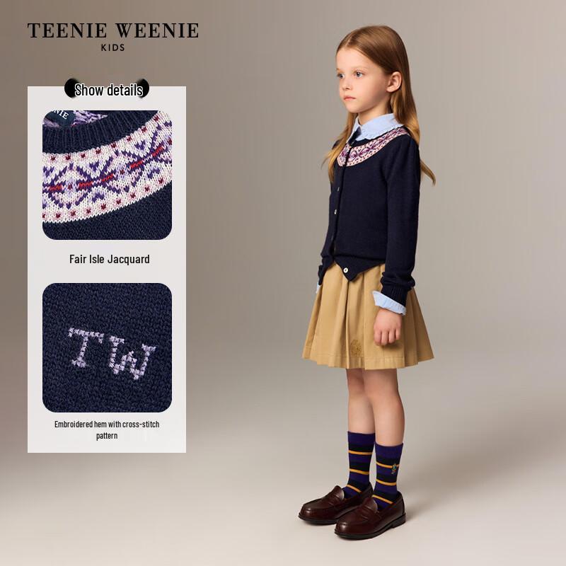 Teenie Weenie Kids' Girls' Fair Isle Knit Cardigan Sweater
