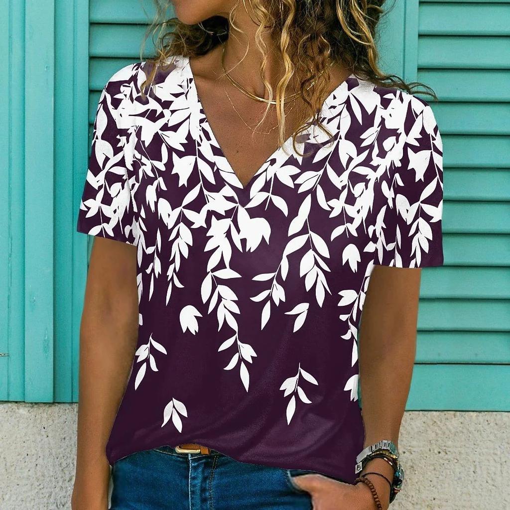 Summer T-shirt for Women Tops Women T-shirt Flower 3D Print Child Adult T-shirt Fashion Short Sleeve Casual Female Clothing
