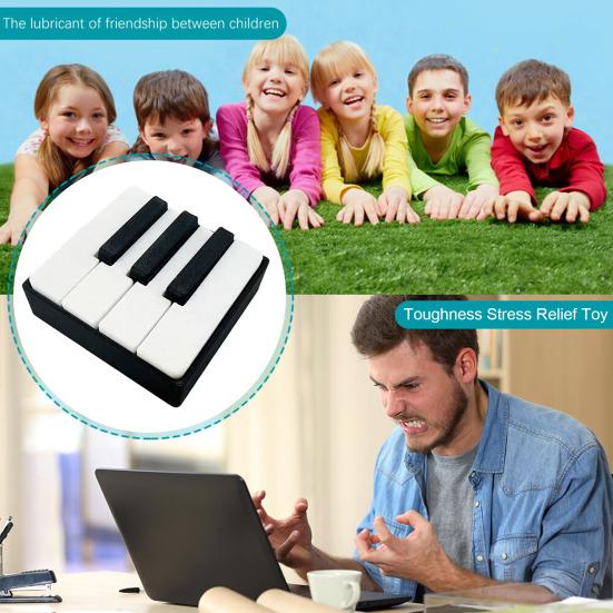Klaviertastatur Clicker Fidget Spielzeug, 3D-gedruckter Schreibtisch-Stressabbauer, Niedliche musikalische Figur für Büroschreibtisch-Dekoration, Angstlösendes Geschenk