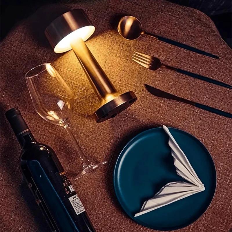 Portable LED Table Lamp, 3-Levels Brightness Metal Desk Lamp 3 Color Touch Control Rechargeable Night Light USB Outlet Extender Lamp Bedside Lamp